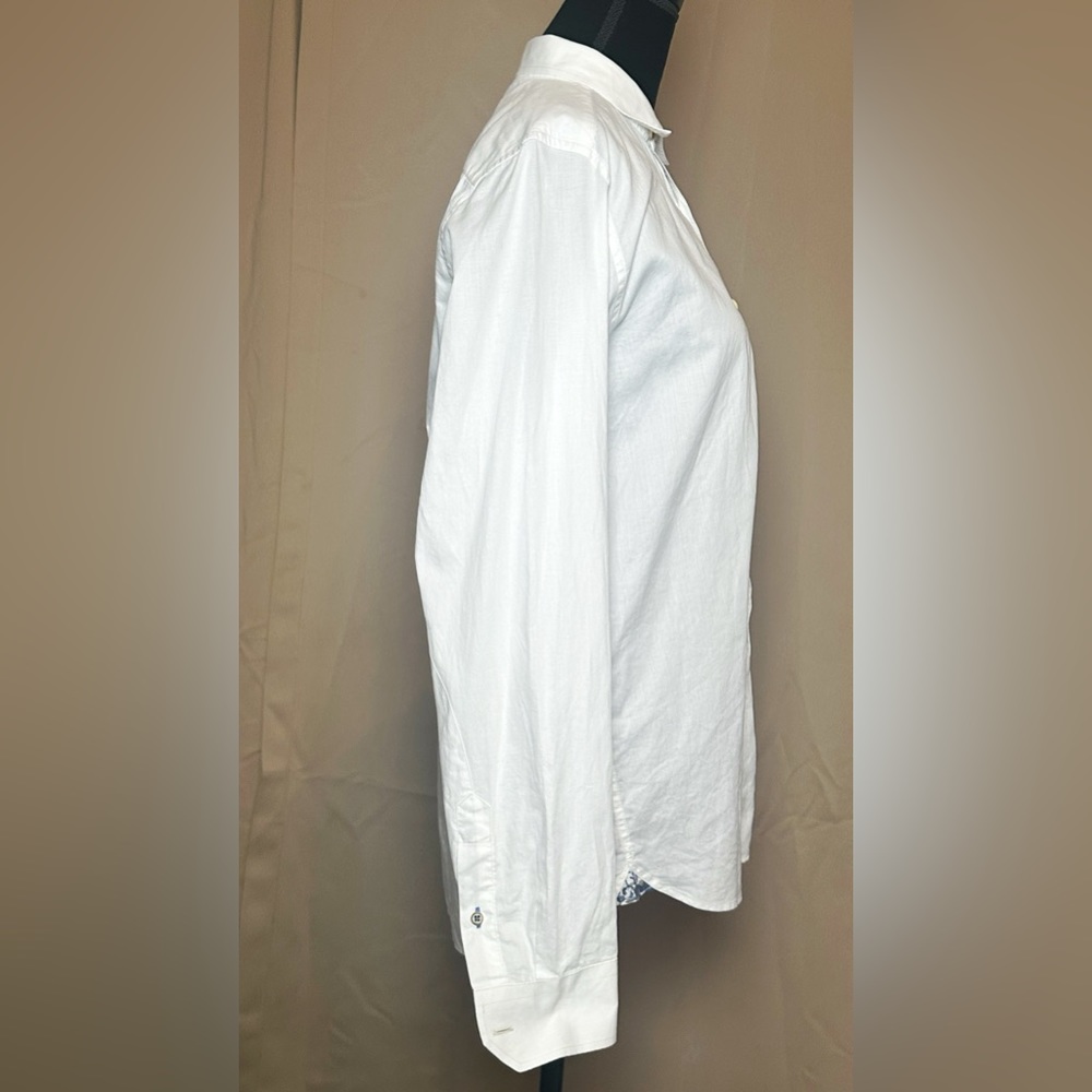 Ted Baker White Button Down Brown Button Large - image 2